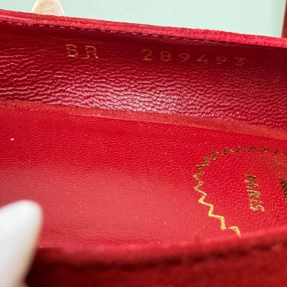 Saint Laurent Red/Coral Suede Tribtoo Platform Pumps – Size 39 - Picture 9 of 16